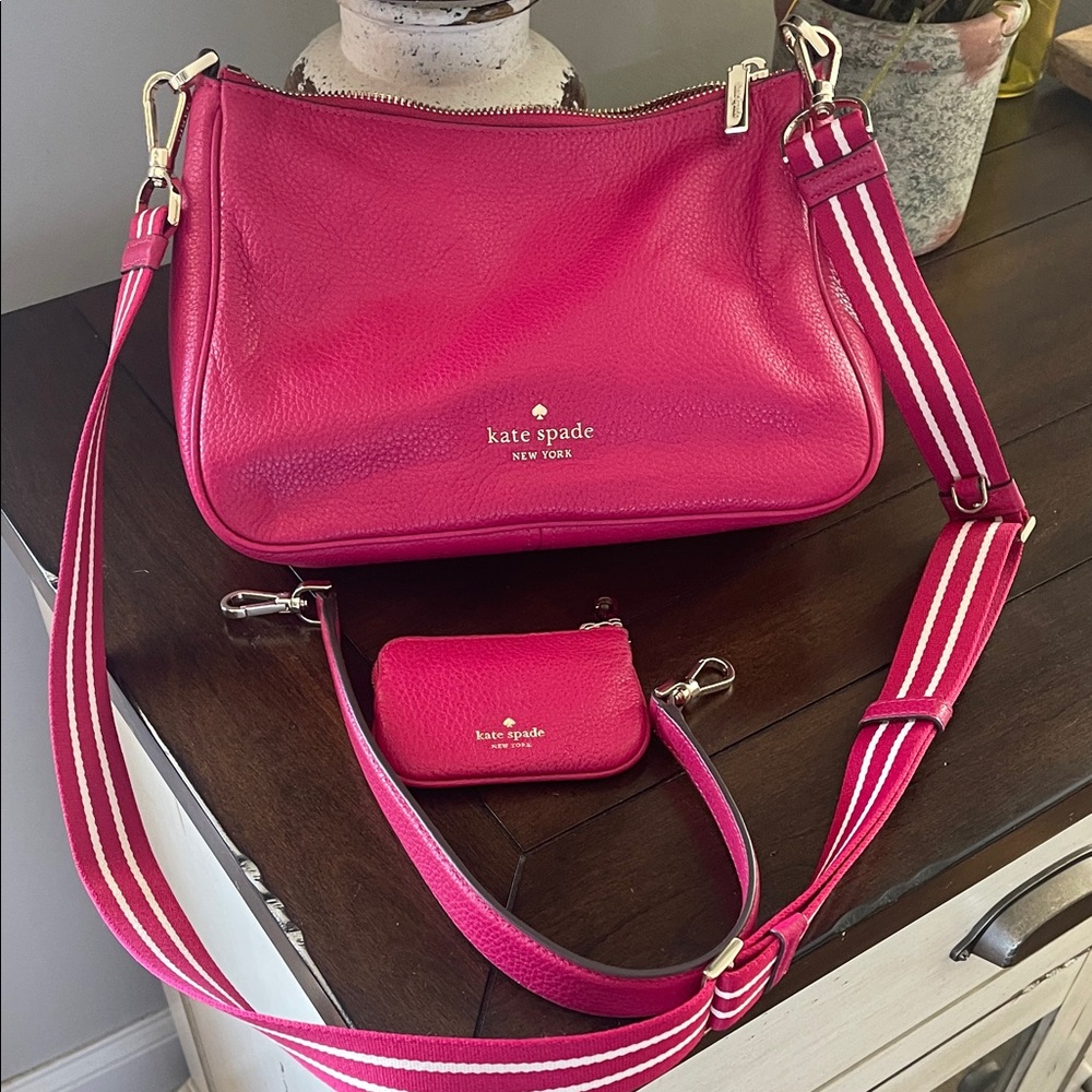 Kate Spade Fuchsia Shoulder Bag with Coin Pouch